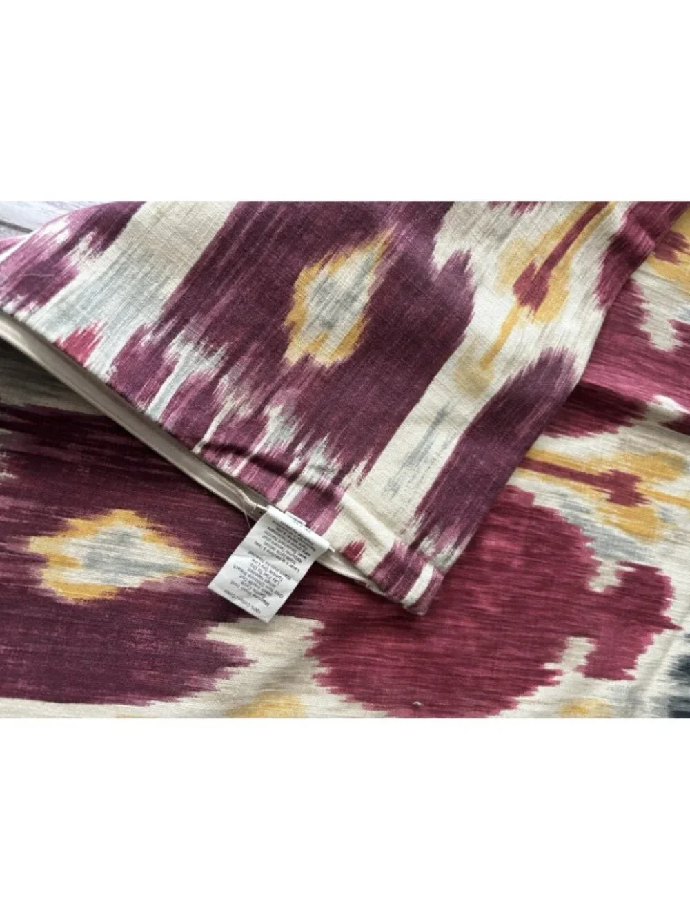 Pottery Barn Inez Ikat Large 24” Pillow Cover Sham Red Ivory